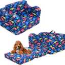 UOMNY Kids Couch, 2-in-1 Toddlers Couch,Toddlers Chair Folding,Boys Sofa for Playroom-Extra Soft, Children Chair Bed for Girl or Boy 1-Seat (Dinosaur)