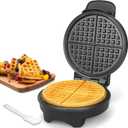 7 Inches Round Classic Waffle Maker Machine, Mini Waffle Maker, Non-stick Waffle Irons, Thin Waffle Maker Crispy, Black