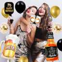 Birthday Decorations for Men,Happy Birthday Banner, 35 Balloons,Photo Booth Props for Boys (Beer)