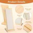 4PCS Bamboo Wood 12-Slot Necklace Display Stands with Beige Velvet, Permanent Jewelry Display for Vendors, Multi-Size Jewelry Display Organizer for Shop & Home Use (Natural Wood Color)