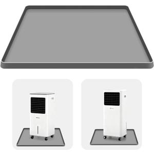 Portable Air Conditioner Silicone Drip Mat, 23.6''x19.7''x0.78'' Portable AC Drip Pan,Under Portable AC Drip Tray with Raised Edge,Spill-Proof- Ideal for Ice Makers, Humidifiers, Dehumidifier- Grey