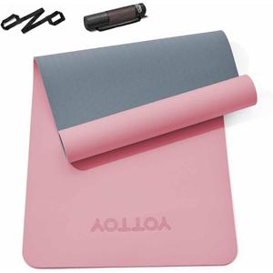 Yoga Mat,Non-Slip TPE Exercise Mat(1/4 Inch) for Pilates, Fitness & Barefoot Workouts, Home Gym Studio with Strap & Bag