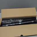 Black Crystal Curtain Rods for Windows 72 to 144 Inch, Decorative Vintage 1'' Diameter Long Curtain Rod with Black Foil Finial, Adjustable Heavy Duty Easy Install Drapery Pole Set for Farmhouse