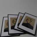8x12 Picture Frame Set of 4, Matted Black Simple Modern Brushed Thin Aluminum Metal Photo Frame Fits 6x8 with Mat or 8 x 12 without Mat Vertical and Horizontal for Tabletop and Wall Mounting