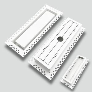 Flush Wall Vent Cover 4x12 Inch for Drywall Vent, Metal Wall-Mounted Adjustable Air Flow Register Grille, Easy Install, Paintable, (White, 1 Pc, with Manual Damper)