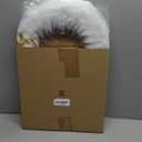 Suncalla Christmas Wreath for Front Door White Faux Fur Wreath with Bow 14 Inch Furry Decor for Outdoor Indoor Christmas Door Window Hanger Xmas Holiday Party Supplies