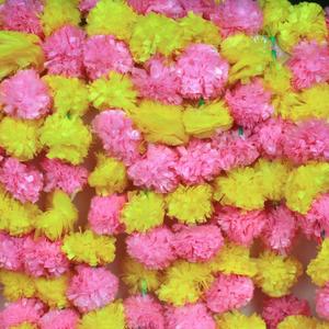 Artificial Marigold Flowers Hanging Garlands for Decoration of Doors Windows Walls, 4.5 Ft Each 5 Pcs, Yellow & Pink