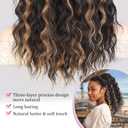 QGZ Ponytail Extension Drawstring Ponytail for Black Women 18 Inch Synthetic Long Afro Curly Fluffy Ponytail for Daily Use(Dark Brown with Golden Blonde Highlights)