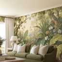 European Style Flowers, Plants murals Woodland Tree Peel and Stick self Adhesive Wallpaper for Bedroom Living Room (SDY-17, 157 "×110 ")