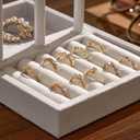 bussdis 3 Tier Bracelet Holder Display - Detachable T Bar Pure White Velvet Bracelet Holder, Jewelry Holder Organizer for Bracelet, Necklace, Earrings, Rings