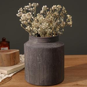 Rustic Vases for Home Decor. Ceramic Vase for Dining Table Decor. Terracotta Decorative Vase 6.1IN. ZSHLXM (Dark Brown)