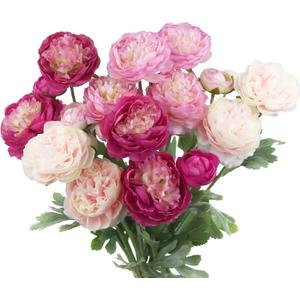 6 Pcs Artificial Flowers Silk Peony Rose Single Stem Peony Artificial Flowers Faux Peony Bouquet Floral Arrangements Bundle Fake Flowers Bulk for Table Centerpiece Wedding Farmhouse Home (Pink)
