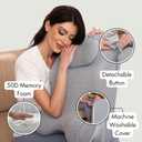 Memory Foam Ergonomic Wedge Prone Pillow, Supportive Pillow for Back, Neck, Leg Support, Acid Reflux, Versatile Usage 50D Foam Machine Washable Cover (Grey)