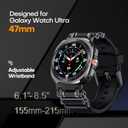 TAURI Designed for Samsung Galaxy Watch Ultra Bands 47mm (2025/2024) [Durable Liquid Silicone Strap + Stainless Steel Metal Connector] Military Rugged Band for Galaxy Watch 7/8 Ultra Men Women, Black