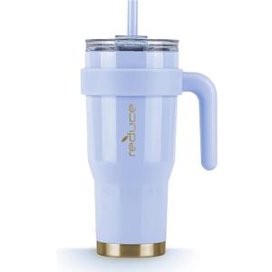 Reduce 24 oz Tumbler with Handle and Straw - Stainless Steel with Sip-It-Your-Way Lid - Keeps Drinks Cold up to 24 Hours - Sweat Proof, Dishwasher Safe, BPA Free - Glacier, Opaque Gloss