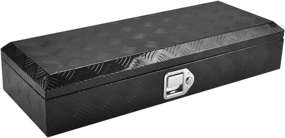 34.5 Inch Aluminum Tool Box, Truck Bed Tool Box with Lock and 2 Keys,Tool Storage Box for Truck,Trailer,Pickup,ATV,RV,34.5"X12.75"X6.4",Black
