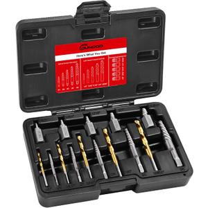 15Pcs Screw Extractor Set, Easy Out Extractor Set, Left Hand Drill Bit Hex Head Extractor, Cobalt HSS Steel Kit for Stripped Screws and Broken Bolts