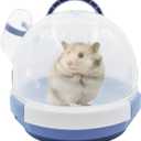 Hamster Carrier Cage PortableCages Small Animals Carry Travel Case with Water Bottle Plastic BreathableGuinea Pig Outgoing Cage for Dwarf Hamster Ferret Chinchillas Hedgehog (Blue)