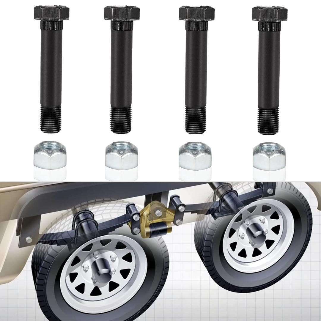 9/16" -18 x 3 Trailer Leaf Spring Shackle Bolt & Lock Nut for 1-3/4" Wide Leaf Springs onto Hanger Brackets Or Equalizers
