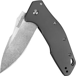 Kershaw Eris Folding Pocket Knife (1881); 3-Inch Stainless Steel Drop-Point Blade Featuring SpeedSafe Assisted Opening, Titanium-Coated Handle, Secure Frame Lock and Reversible Pocket Clip; 4.7 OZ