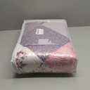 Dinjoy Purple Quilt Set Queen Size, Reversible Floral Plaid Patchwork Pattern Bedding Set Soft Microfiber Lightweight Bedspread Coverlet 3 Piece Spring Summer Use (90x90 inches)