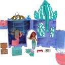 Mattel Disney The Little Mermaid Storytime Stackers Ariels Grotto Playset, Stackable Dollhouse with Small Doll & 10 Accessories