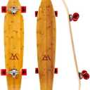 Magneto Kicktail Longboard Skateboard - 70mm 78A Wheels for Rough Road Longboard - High Profile Skateboard Deck for Stable Carving - Cruiser Board for City Commutes - 44 in x 9 in, Red