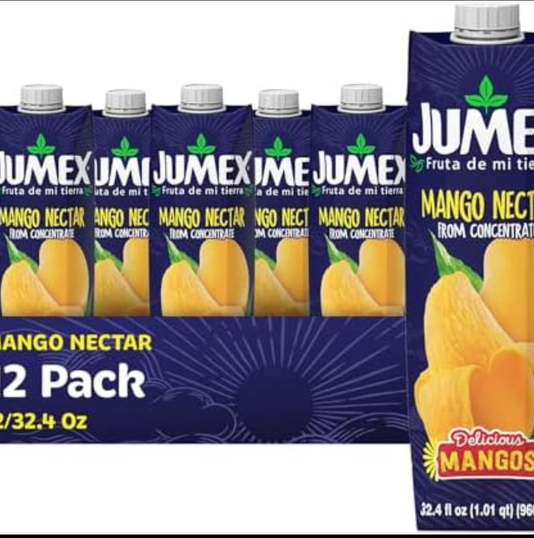 Jumex Mango Nectar - Mango Juice Nectar Made with Fresh Fruit Puree - Tropical Fruit Juice Concentrate for Smoothie Mix, Cocktail Mixers, Kids Drinks & Mexican Beverages - 32.4oz, 12 Pack Carton EXP: 09/21/2026