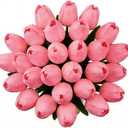 28 Pcs Artificial Tulips, 13.5 Inches PU Faux Tulip Flowers for Spring Easter Celebration Mothers Day Brunch Table Decor (Pink)