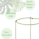 5 Pack Plant Support Stakes, Adjustable Plant Ring Cages with Green Rubber Wrapping, Ideal for Orchids, Indoor and Outdoor Potted Plants, 8" Wide x 11" High