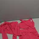 Floerns Girl's 3 Piece Workout Outfit Long Sleeve Zipper Jacket Biker Shorts Set with Tank Tops (Hot Pink)