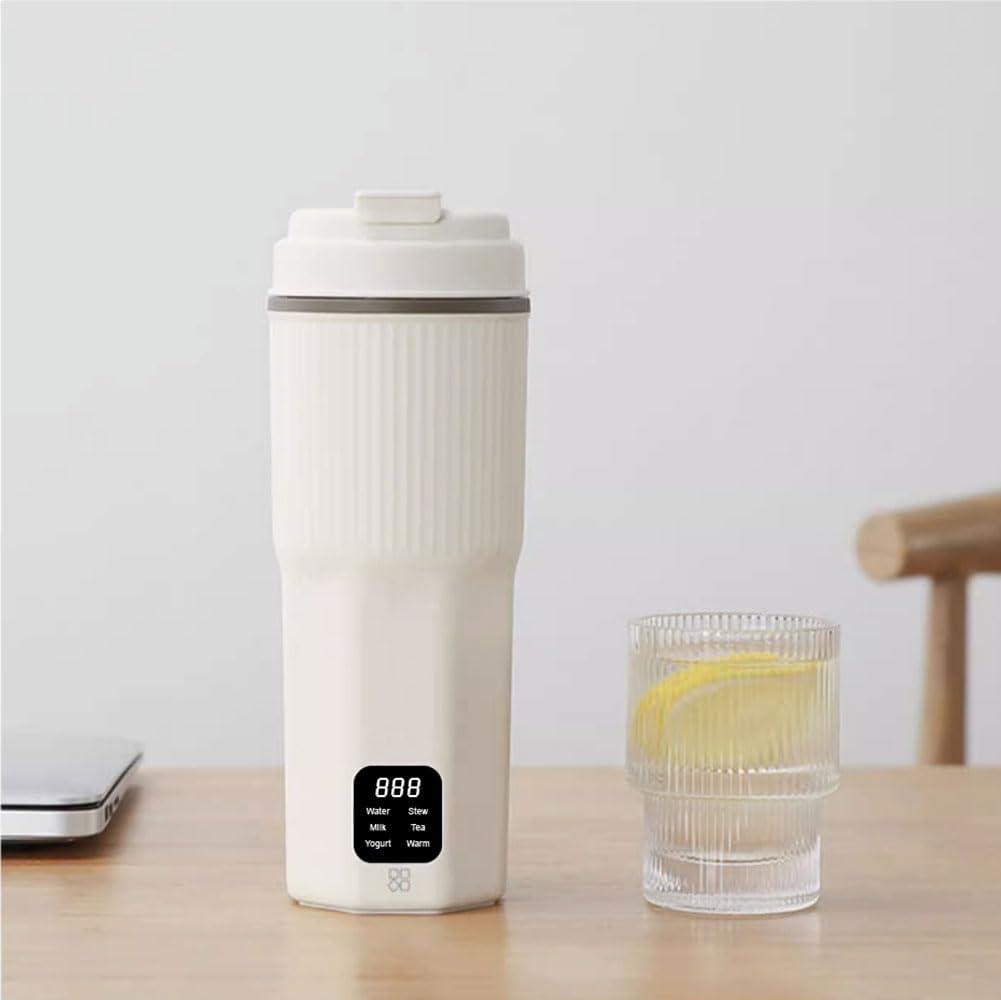 Oshotto Car Electric Kettle 12v/24v - Portable Mini Temperature Control Electric Kettle Mug 400ml for Hot Water, Tea, Coffee Multipurpose Food Grade Fast Boil Auto Shut-Off Pot for Travel Camping