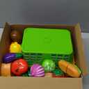 Play Food Set for Kids Kitchen- 100 Pcs Kitchen Food Toy for Toddlers, Cutting Fake Food/ Fruit/ Vegetable Accessories with Three Baskets, Birthday Gift for 3 4 5 Years Old Boy Girl
