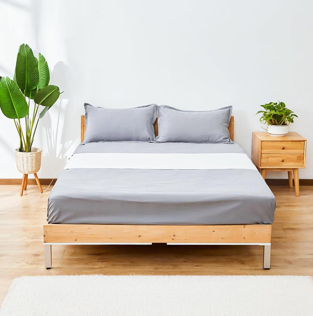 GroundingWell Grounding Sheet, Fits All Bed Sizes, Organic Cotton + Silver Fiber, 20" x 104"