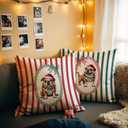 Funny Winter Christmas Bulldog Throw Pillow Covers 18x18 Set of 2,Winter English Bulldog Decor Pillowcase,Bulldog Mom Lover Winter Gifts