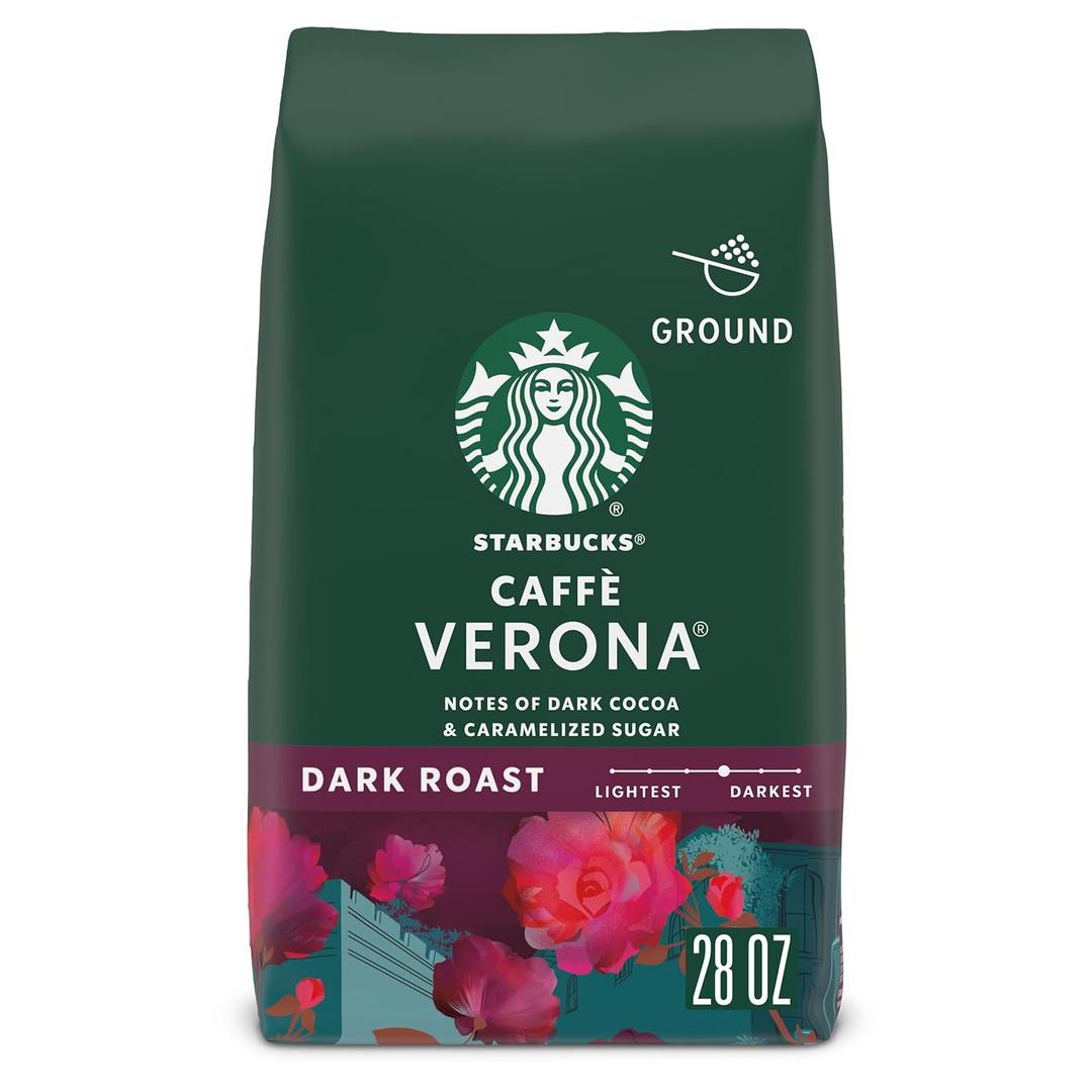 Starbucks Ground Coffee,Dark Roast Hot or Iced Coffee,Caffè Verona,28 oz,(Pack of 1)