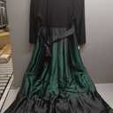 S.L. Fashions Women's 3/4 Sleeve Long Satin Mother of the Bride Dress with Pockets, Formal Party Gown (Green, M)