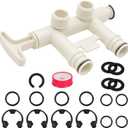 7129871 Water Softener Bypass Valve Threaded Adapter Assembly Kit  Replaces WS15X10012, 3437, 3437299, 42-3437  Compatible with Kenmore, GE, Whirlpool, Morton, NorthStar, EcoWater & EcoPure