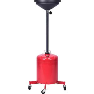 5 Gallon Oil Drian Portable Steel Oil Drain, Waste Oil Drain with Wheel, Adjustable Height, Red (AODT-5)