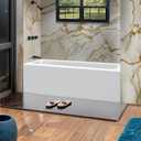 Fine Fixtures Acrylic, Fiberglass Alcove Soaking Bathtub with Integral Apron Front - Drain Included (48" x 32", Left Hand, White)