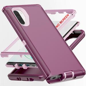 AYMECL for Note 10 Case,[Military Grade] 3 in 1 Full Body Shockproof Dust/Drop Proof Heavy Duty Protection Cover,for Samsung Galaxy Note 10 6.3 Inch,Pink+Wine Red