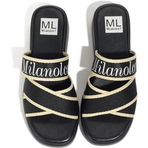 MiLanolce Platform Sandals Comfortable Slip On Wedge Sandals for Women Bohemia summer Open Toe Wedges Slides