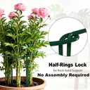AMAGABELI GARDEN & HOME 6 Pack Peony Cage Plant Support Stakes 10" W x 24" H Heavy Duty Ring Metal Garden Support Structures Plant Cage with Ties for Indoor Flower Outdoor Tomato Hydrangea Monstera