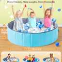 Hikiddy Large Ball Pit for Toddlers - 44in Baby Ball Pool with Playmat, Hold Over 1000 Balls, Foldable Play Pit for Kids Dogs Indoor and Outdoor Games, Party Toys Gifts, Balls Not Include (Blue)