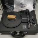 Victrola Journey Bluetooth Portable Suitcase Record Player  with Built-in Speakers, 3 Speed Vinyl Record Player, RCA Out, Headphone Jack (Black)