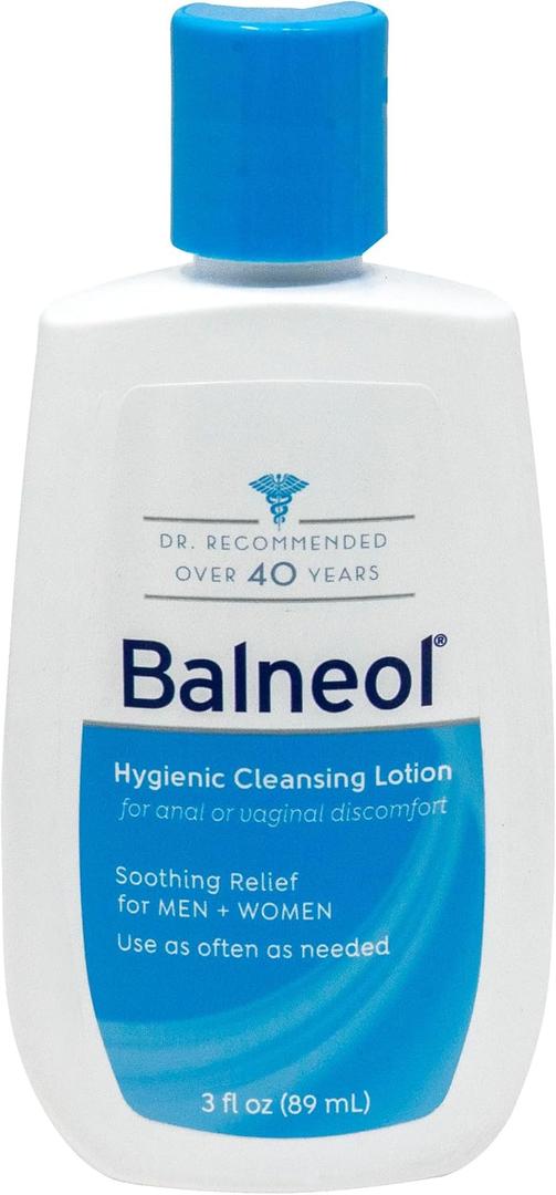 Balneol Hygienic Cleansing Lotion for Women and Men, Soothing Relief to Help With Pain Relief, Itch Relief, and Discomfort for Sensitive Areas, Made in USA, 3 oz