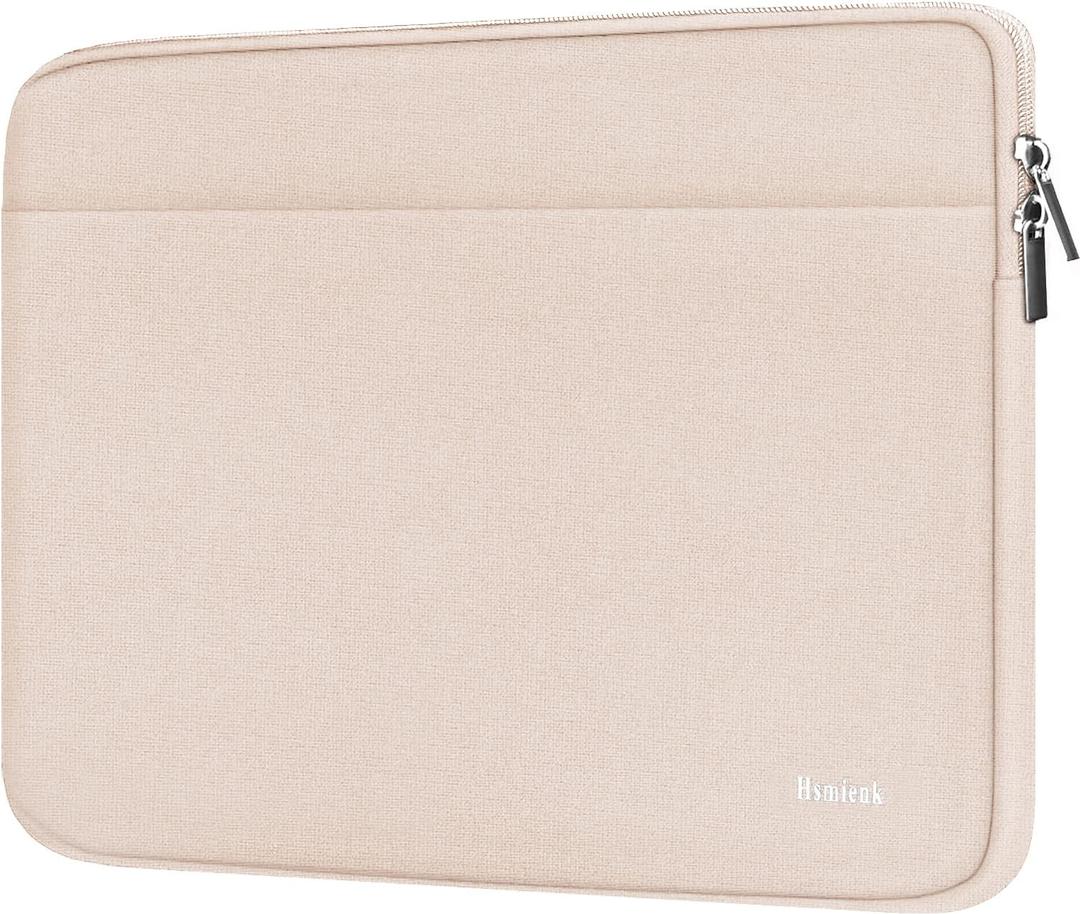 Laptop Sleeve Case 14 inch, Shockproof Protective Notebook Cover Bag with Accessory Pocket, Durable Carrying Laptop Case Compatible for MacBook HP Lenovo Dell Asus Acer, Light Pink