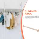 PRETYZOOM Wood Clothes Hanging Rod 19.68In Heavy Duty Closet Pole Wardrobe Bar Clothes Rail with Fixing Bases for Bedroom Closet Organization
