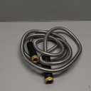 Stainless Steel Garden Hose 10 ft, Flexible Metal Water Hose 10ft with 3/4'' Crush Resistant Solid Brass Fittings, Heavy Duty, No Kink & No Tangle, Lightweight, Durable, Easy to Coil (Silver)