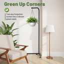 Hanging Plant Stand Indoor, Corner Plant Stands for Indoor Plants, Black Metal Hanging Plant Holder with Suction Base, Standing Plant Hanger for Living Room, Balcony, Garden, Bathroom